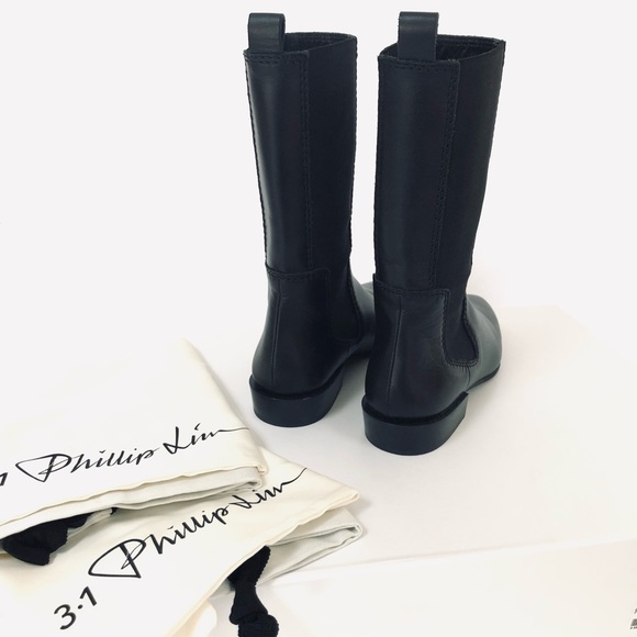 3.1 Phillip Lim Lthr Dree Mid - Calf Stretch Boots - Picture 6 of 7